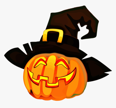 Pumpkin with Black Hat