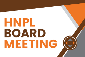 A sign that reads "HNPL Board Meeting"